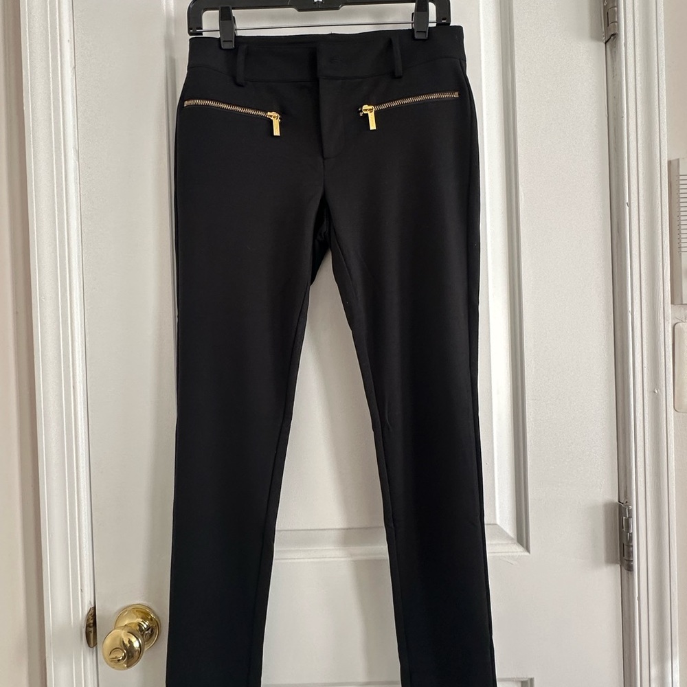 Michael Kors Gold-Accented Black Jeggings